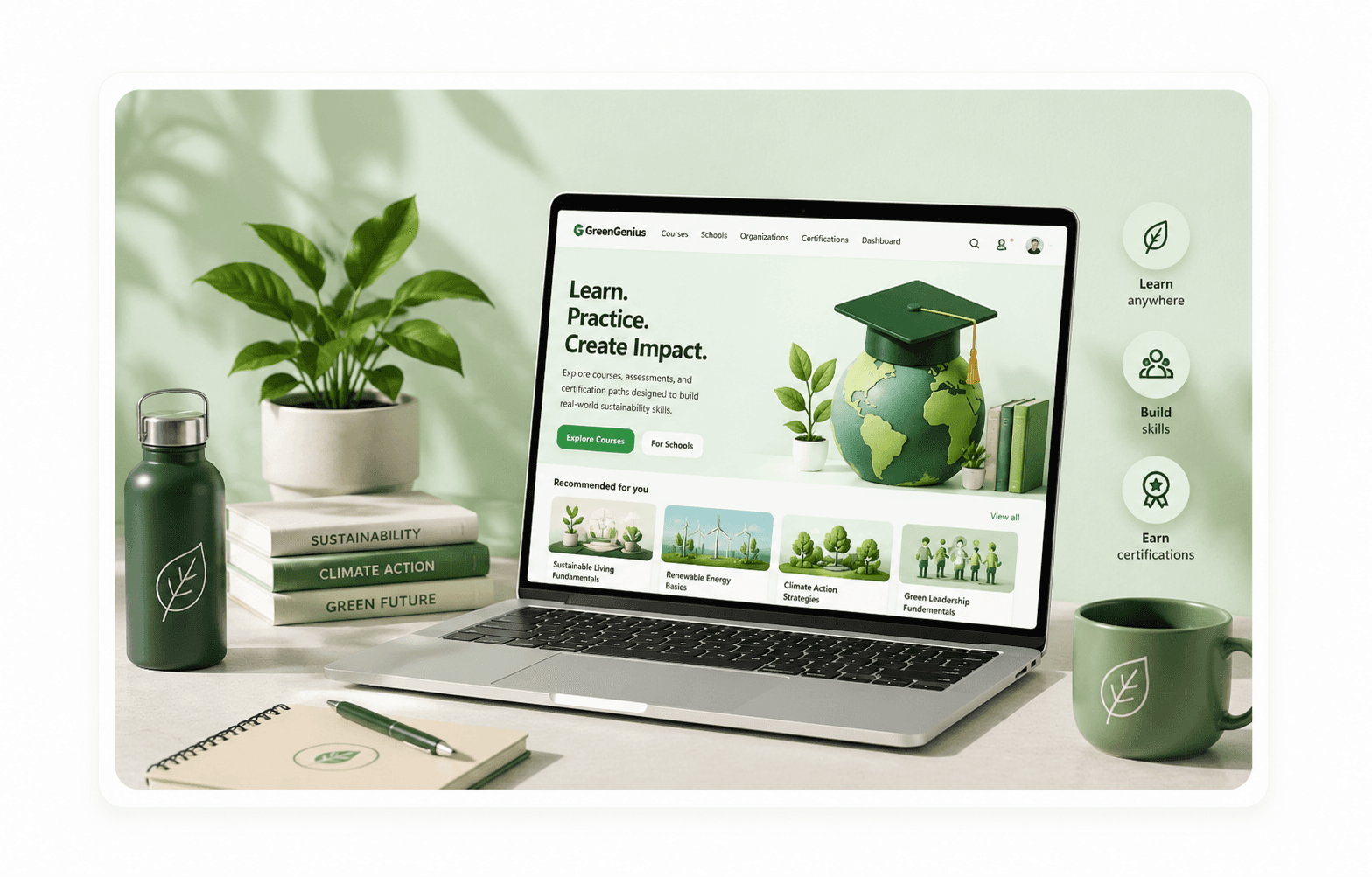 GreenGenius learning dashboard preview