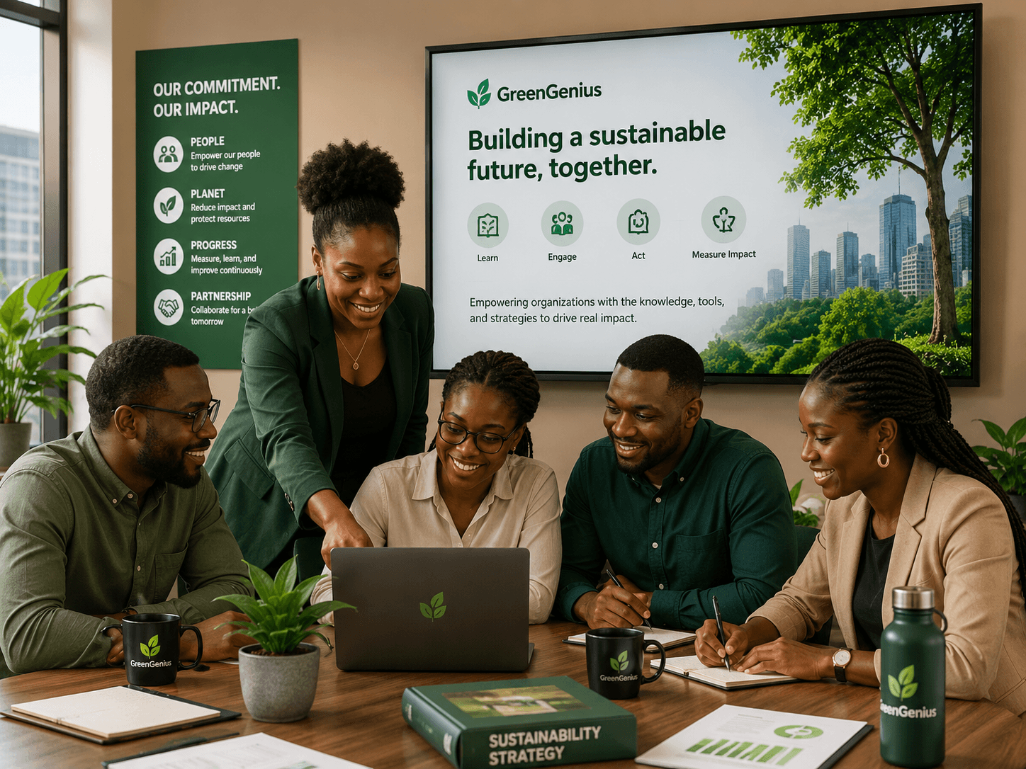 Organization team learning sustainability with GreenGenius